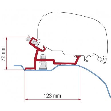 Adapterio rinkinys F65 / F80 Ducato/Jumper/Boxer High Roof Super Long nuo 2007-06 Adapterio rinkinys F65 / F80 Ducato/Jumper/Boxer High Roof Super Long nuo 2007-06