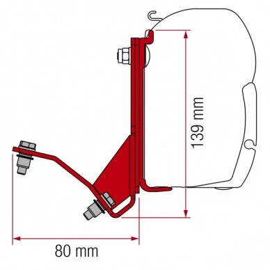 Adapteris F45 Ducato/HymerCar/Pössl nuo 07 su stogo bėgeliu Adapteris F45 Ducato/HymerCar/Pössl nuo 07 su stogo bėgeliu