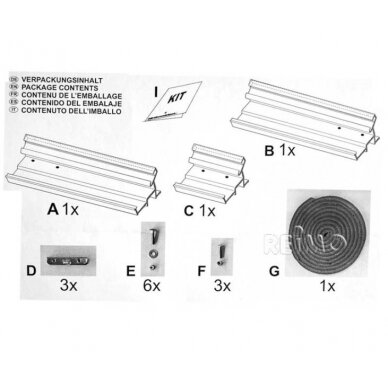 Adapteris Fiamma stogo tentams F65, F65 S ir F65 L, F80s, F80L nuo 370 cm 1