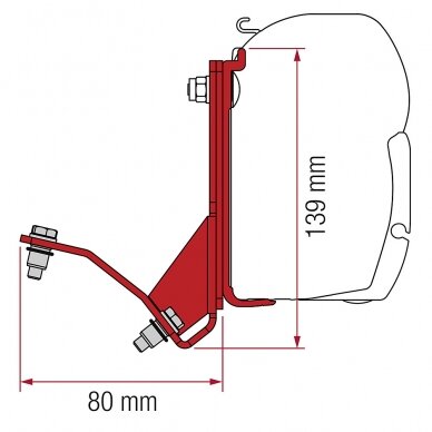 Adapteris Fiat Ducato Hymercar sieninei markizei F45 Adapteris Fiat Ducato Hymercar sieninei markizei F45