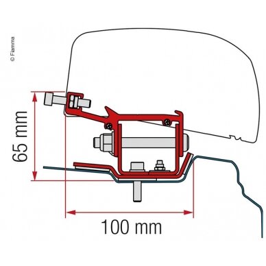 Adapteris stogo markizei F40van Renault Trafic ilga ratų bazė nuo 2014m Adapteris stogo markizei F40van Renault Trafic ilga ratų bazė nuo 2014m