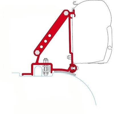 Adapteris F45s Ducato/Boxer/Jumper nuo 7/2006 H2, 2 laikikliai po 8 cm