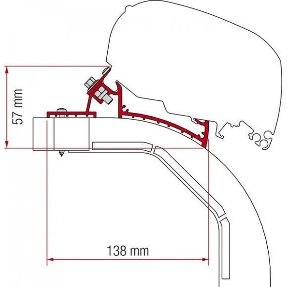 Adapterio markizės F65L ir F80S Arca Mobilvetta Adapterio markizės F65L ir F80S Arca Mobilvetta