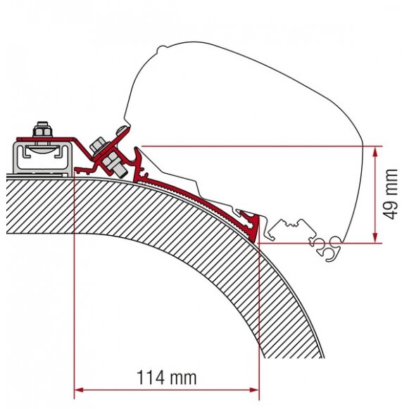 Adapterio markizės F65L ir F80S Rapido Distinction 400 cm Adapterio markizės F65L ir F80S Rapido Distinction 400 cm