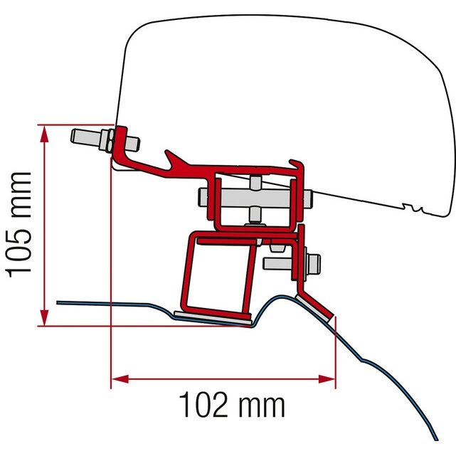Adapteris stogo markizei F40van Mercedes V-Class nuo 2014 m
