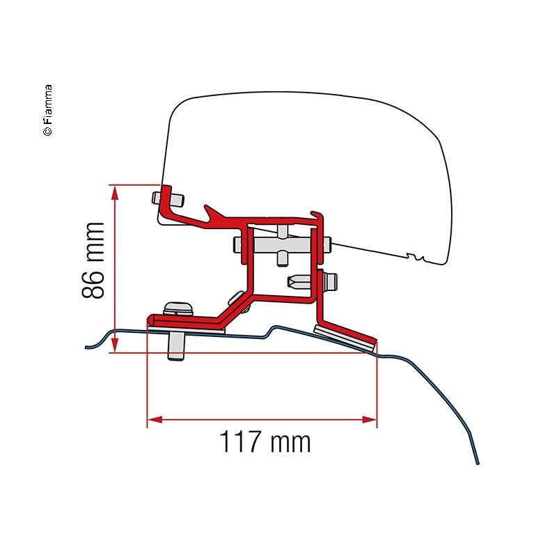 Adapteris stogo markizei F40van Ford Transit Custom ilga ratų bazė Adapteris stogo markizei F40van Ford Transit Custom ilga ratų bazė