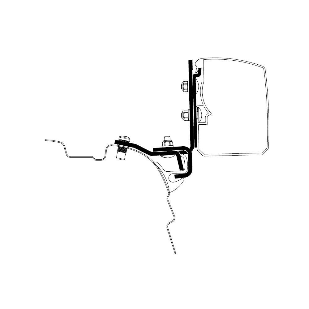 Adapteris sieninei markizei Omnistor 3200 VW T5/T6 Miniven Brandrup Rail _LHD_