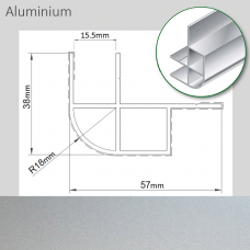 Aliuminio baldo kampinis profilis 2,2 m