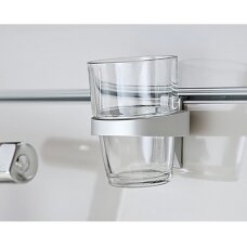 Aliuminio stiklo laikiklis, sidabrinis, 1 stiklinei arba puodeliui