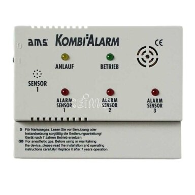AMS dujų signalizacijos įrenginių kombinuota signalizacija - sistema 12V