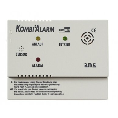 AMS kombinuotas kompaktiškas dujų signalizatorius skirtas KO/LPG 12V 1