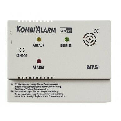 AMS kombinuotas kompaktiškas dujų signalizatorius skirtas KO/LPG 12V 1