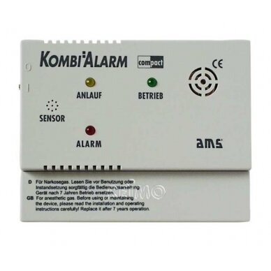 AMS kombinuotas kompaktiškas dujų signalizatorius skirtas KO/LPG 12V