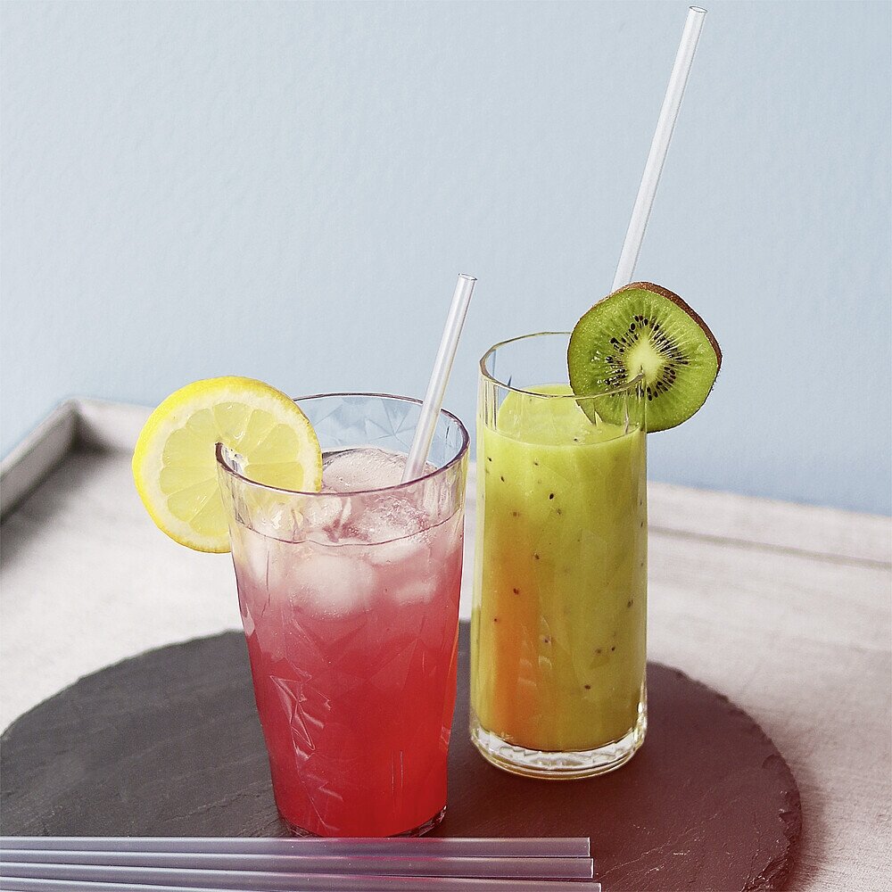 Šiaudeliai CHEERS STRAWS 27 cm rinkinys iš 8 su šepečiu 2
