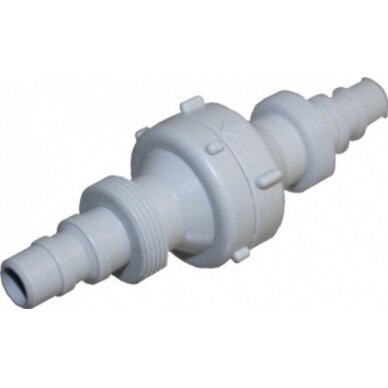 Atbulinis vožtuvas su srieginiu antgaliu 10mm/12mm žarnos jungtis Atbulinis vožtuvas su srieginiu antgaliu 10mm/12mm žarnos jungtis