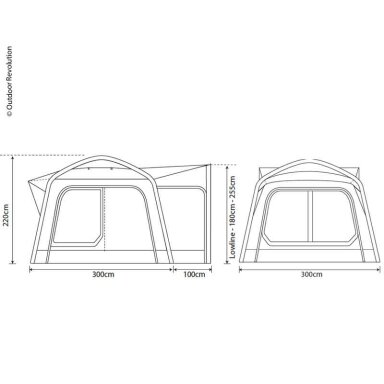 Autobuso tentas Outdoor Revolution Movelite 1 – W300xD300 / H180-255cm Autobuso tentas Outdoor Revolution Movelite 1 – W300xD300 / H180-255cm