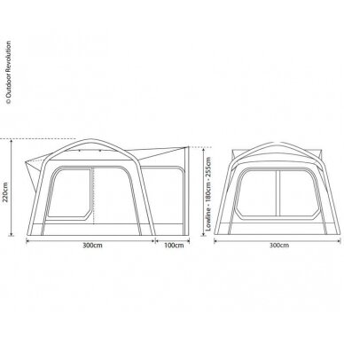 Autobuso tentas Outdoor Revolution Movelite 1 – W300xD300 / H180-255cm 1
