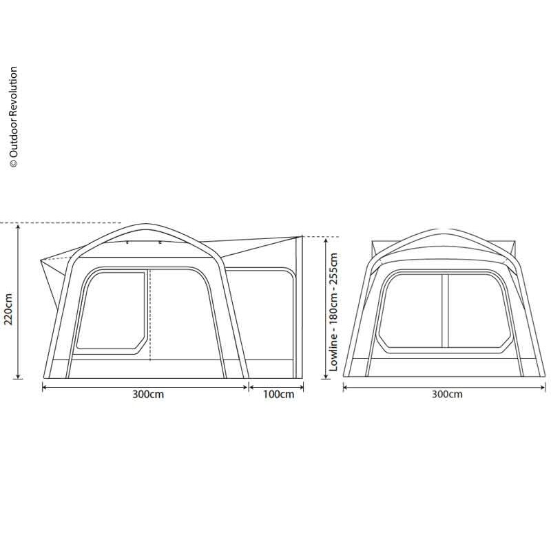 Autobuso tentas Outdoor Revolution Movelite 1 – W300xD300 / H180-255cm 1