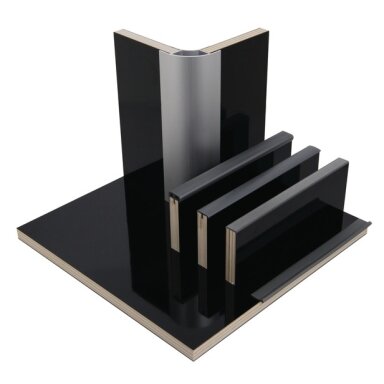 Baldų lenta blizga juoda - HPL laminatas - 1/4 plokštės Baldų lenta blizga juoda - HPL laminatas - 1/4 plokštės