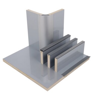 Baldų plokštės blizgus sidabras - HPL laminatas - 1/4 plokštės Baldų plokštės blizgus sidabras - HPL laminatas - 1/4 plokštės