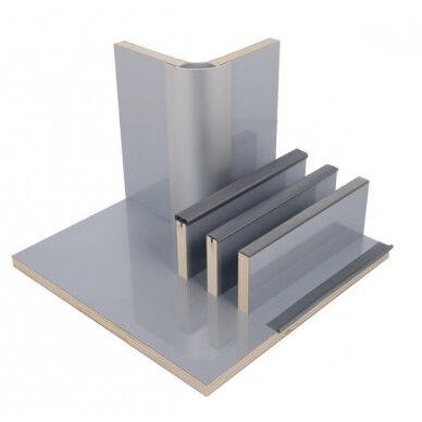 Baldų plokštės blizgus sidabras - HPL laminatas - 1/4 plokštės Baldų plokštės blizgus sidabras - HPL laminatas - 1/4 plokštės