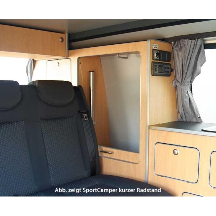Baldų linijos baigta dalis sportiniam kemperiui VW T5/T6 ilgos ratų bazės 3 Baldų linijos baigta dalis sportiniam kemperiui VW T5/T6 ilgos ratų bazės 3