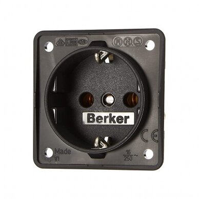 Berker INTEGRO įmontuojamas lizdas 230V antracitas Berker INTEGRO įmontuojamas lizdas 230V antracitas