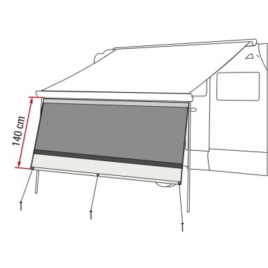 Blocker 300 priekinė sienelė markizei F45,F80S,F65L,CS/XL,F35pro
