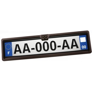 CAMPLAQUE atbulinės eigos kamera, integruota į valstybinį numerį