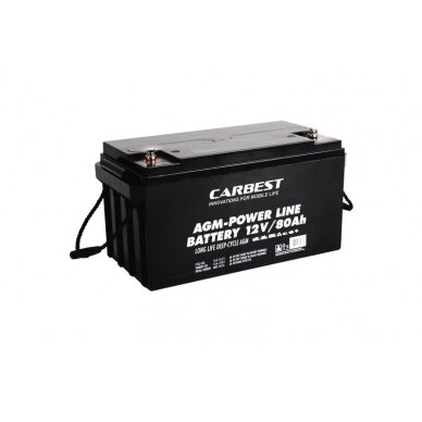 Carbest AGM baterija 80Ah - 350x167x179mm Carbest AGM baterija 80Ah - 350x167x179mm