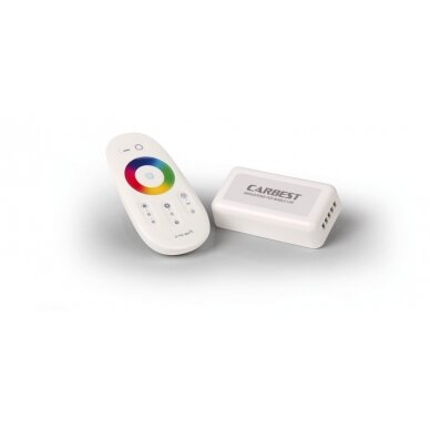 „Carbest RGBW“ valdiklis su „Touch“ nuotolinio valdymo pultu, tinkamu „LED Flex Band 83175“ „Carbest RGBW“ valdiklis su „Touch“ nuotolinio valdymo pultu, tinkamu „LED Flex Band 83175“