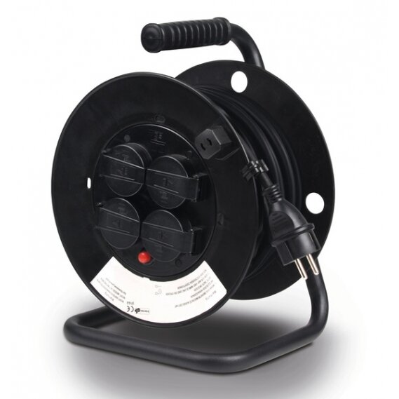 Carbest kabelio būgnas su 4 Schuko lizdais, 25m Carbest kabelio būgnas su 4 Schuko lizdais, 25m