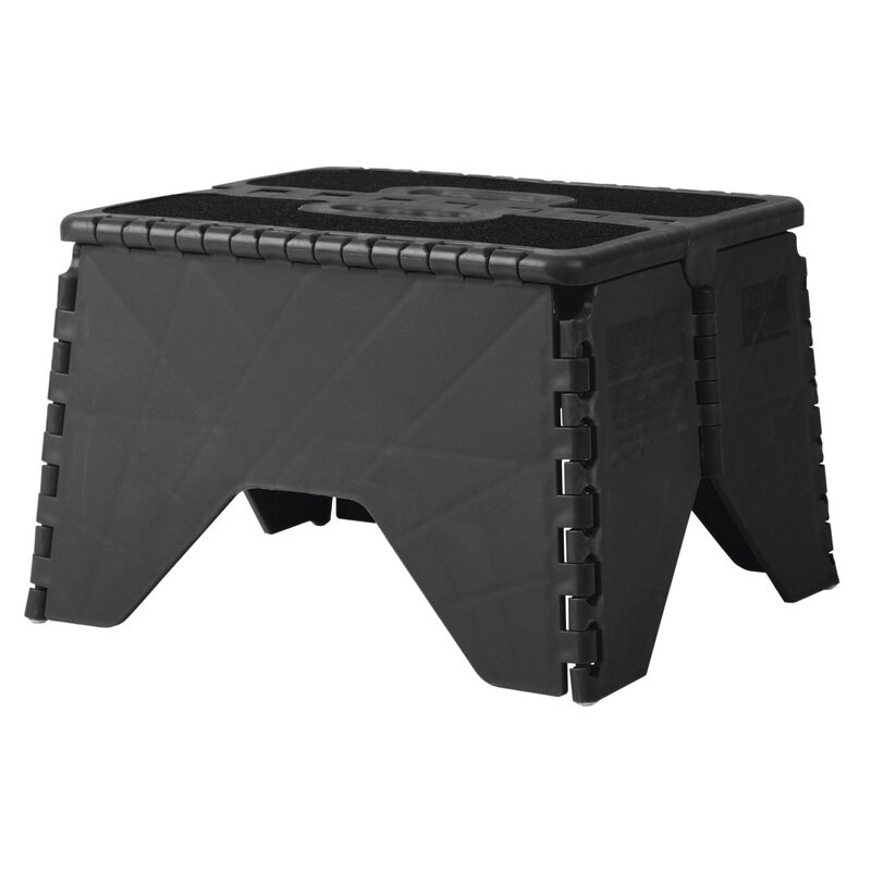 Carbest sulankstomas plastikinis laiptelis pilkos spalvos