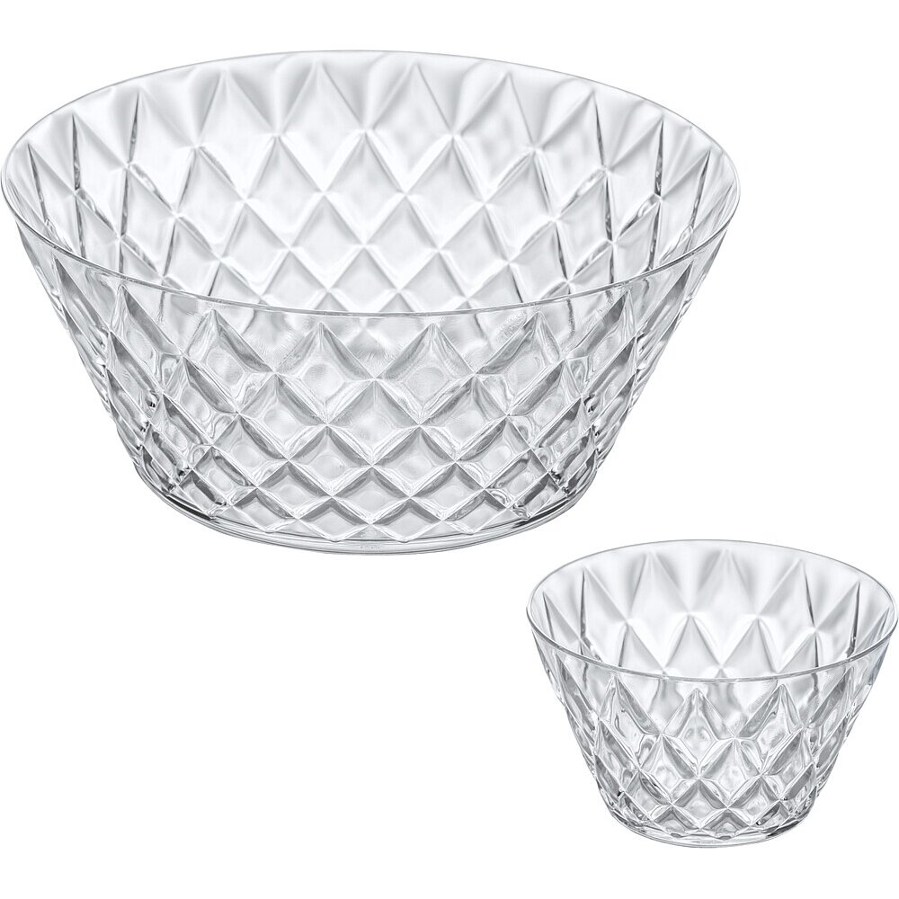 CRYSTAL salotų dubuo su 4 porcijomis, krištolo skaidrumo CRYSTAL salotų dubuo su 4 porcijomis, krištolo skaidrumo