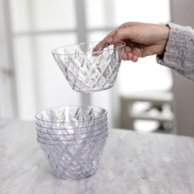 CRYSTAL salotų dubuo su 4 porcijomis, krištolo skaidrumo 1
