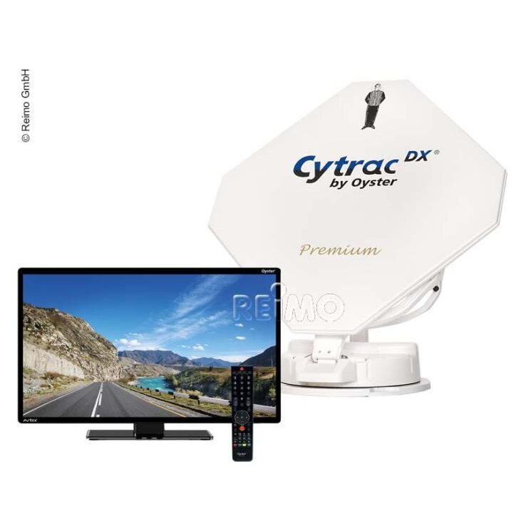 Cytrac® DX Twin Premium palydovinė sistema su 21,5" Oyster® televizoriumi Cytrac® DX Twin Premium palydovinė sistema su 21,5" Oyster® televizoriumi