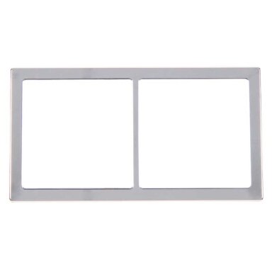 Dangtis rėmas dvigubas 62x115mm, sidabrinis chromas (laisvas) Dangtis rėmas dvigubas 62x115mm, sidabrinis chromas (laisvas)