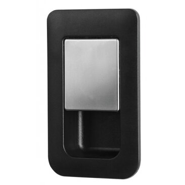 Durų spyna 36x59mm matinė juoda/chromo durų storis 12-18mm Durų spyna 36x59mm matinė juoda/chromo durų storis 12-18mm