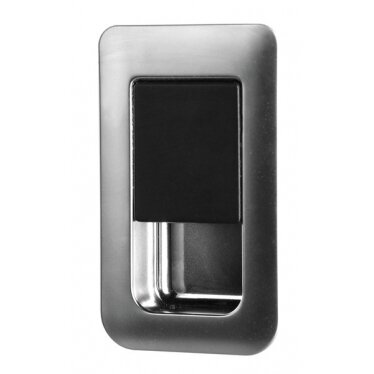 Durų spyna 36x59mm chromuotas šlifuotas/juodas durų storis 12-18mm Durų spyna 36x59mm chromuotas šlifuotas/juodas durų storis 12-18mm