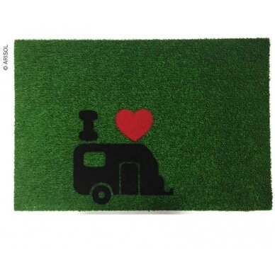 Durų kilimėlis GREEN FLOCK 40x60cm, žalias, PP/guma, su motyvu Durų kilimėlis GREEN FLOCK 40x60cm, žalias, PP/guma, su motyvu