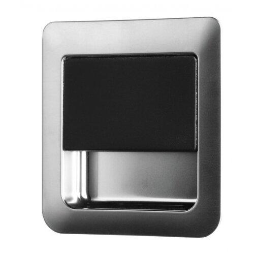 Durų spyna 55x59mm matinio chromo juodos spalvos durų storis 12-18mm Durų spyna 55x59mm matinio chromo juodos spalvos durų storis 12-18mm