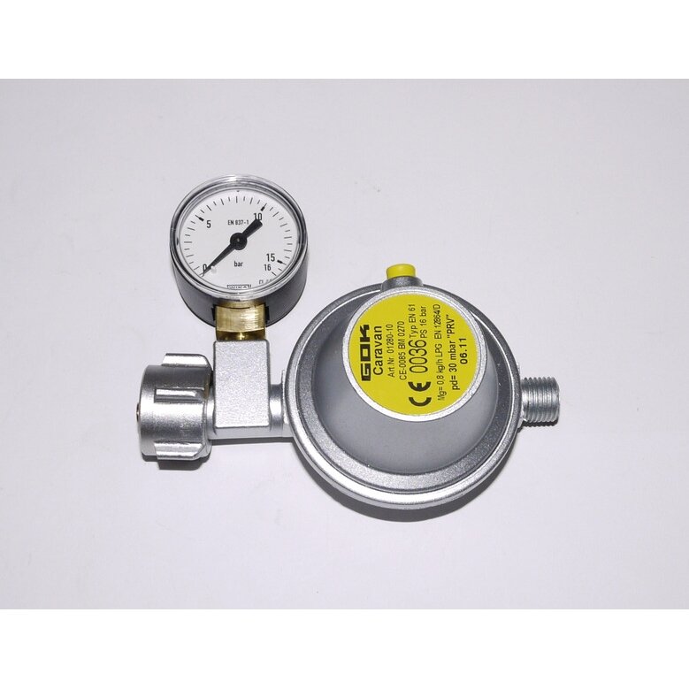 Dujų reduktorius 8 mm su manometru, 0,8 kg/h