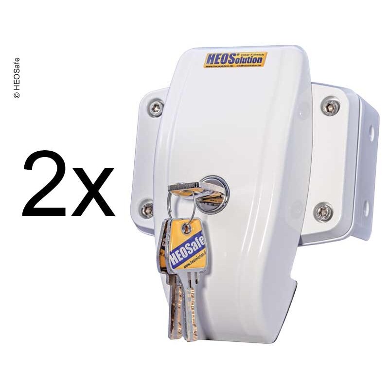 Durų spynos HEOSafe rinkinys iš 2 baltos spalvos Durų spynos HEOSafe rinkinys iš 2 baltos spalvos