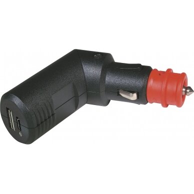 Dvigubas USB kampu - C/A įkrovimo kištukas EV 12 V / 5 V Dvigubas USB kampu - C/A įkrovimo kištukas EV 12 V / 5 V
