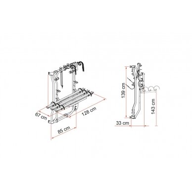 Dviračių laikiklis Carry Bike Frame Ducato nuo 2006 m., 3 ratai 1