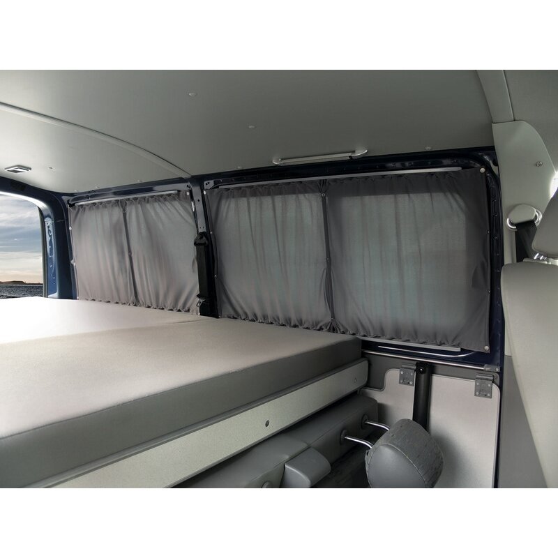Dviejų sluoksnių užuolaidos mikroautobusui Kreminė/Juoda Renault Trafic nuo 2015 2