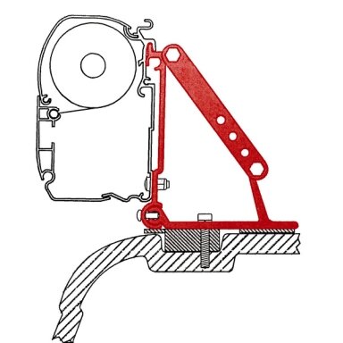 Fiamma Adapteris F45 ant VW T5 su plokščiu stogu