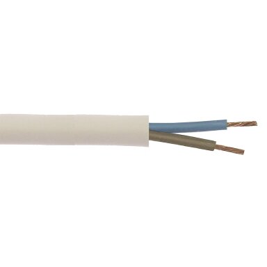 Elektros kabelis H03-VVF 5 m baltas 2 x 0,75 mm²