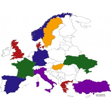 Europos lipdukų rinkinys Europos žemėlapis, kurį galima klijuoti