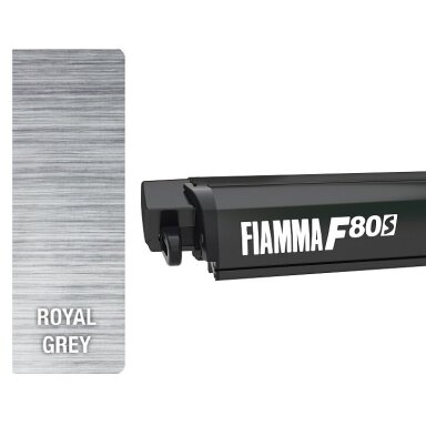 Fiamma F80s stoginė markizė juoda, tentas pilkas Fiamma F80s stoginė markizė juoda, tentas pilkas
